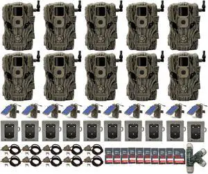 Stealth Cam Fusion X 26MP Trail Camera with Solar Power Panel Bundle (10-Pack)
