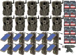 Stealth Cam Fusion X 26 MP Trail Camera (Verizon) Accessory Bundle 10-Pack