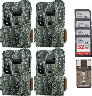 Browning 4PK Pro Scout Max Extreme HD Trail Camera w/32GB M/Card & Reader