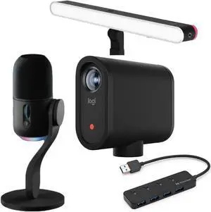 Logitech Yeti GX RGB LIGHTSYNC-Powered Microphone, Camera, 4 Port USB Hub