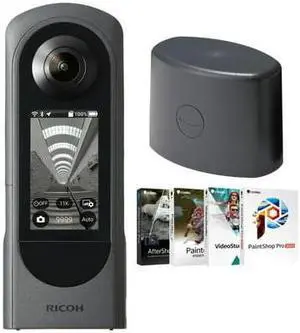 Ricoh Theta X 360-Degree Camera with Lens Cap for Theta X and Photo Software