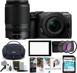 Nikon Z30 Mirrorless Camera with 16-50mm and 50-250mm Lenses Accessory Bundle