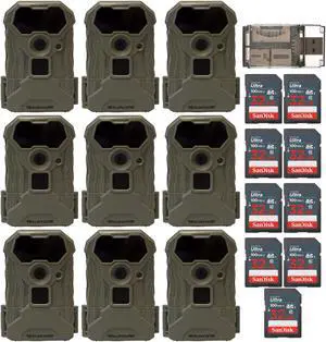 Stealth Cam Wildview 14MP Trail Camera with 32GB Memory Card Bundle (9-Pack)