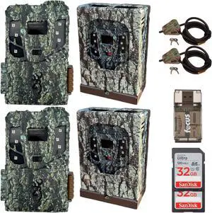 Browning 2PK Pro Scout Max HD Cell TrailCamera, Sec/Box, LockCable 32GB M/CRD,CR