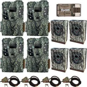 Browning 4PK Pro Scout Max HD Cell TrailCamera, Sec/Box, LockCable 32GB M/CRD,CR