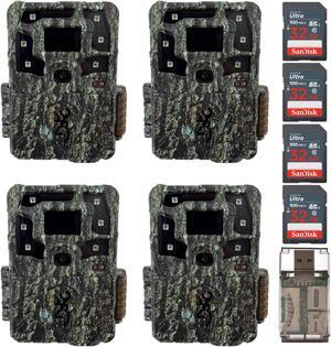 Browning Strike Force Pro X 1080 Trail Camera with 32GB, and SD Card (4-Pack)