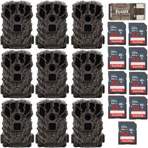 Stealth Cam Browtine 14MP Camera (3-Pack) with Memory Card (9-Pack) Bundle