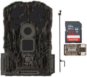 Stealth Cam Browtine 14MP Trail Camera Ground Post Starter Bundle
