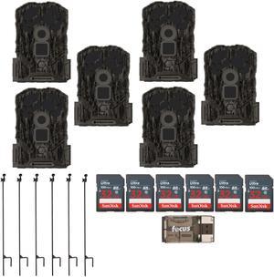 Stealth Cam Browtine 14MP Camera (6-Pack) with Camera Holder Posts Bundle