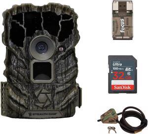 Stealth Cam Browtine 14MP Trail Camera with Video with Locking Cable Bundle