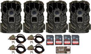 Stealth Cam Browtine 14MP Camera (4-Pack) with Trail Camera Bundle
