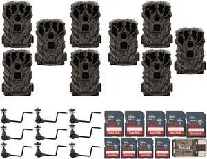 Stealth Cam Browtine 14MP Camera (9-Pack) with Trail Camera Holders Bundle