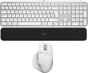 Logitech MX Keys S Wireless Keyboard (Gray) w/Mac Mouse Bundle