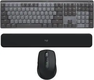 Logitech MX Mechanical Wireless Keyboard w/Tactile Quiet Keys (Graphite) Bundle