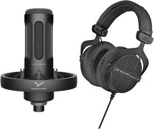 Beyerdynamic DT 990 PRO Headphones (Black, Limited Edition) w/ Microphone Bundle