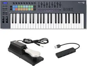 Novation FLkey 49-Key MIDI Keyboard Controller with Sustain Pedal and 4-Port USB