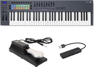 Novation FLkey 61-Key MIDI Keyboard Controller with Sustain Pedal and 4-Port USB