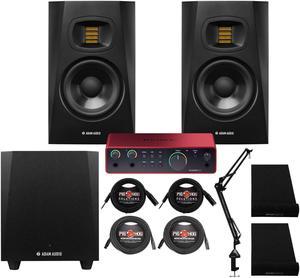 Adam Audio T5V Studio Monitor Speakers w/Powerful Active Nearfield Sound Bundle