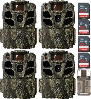 Browning Dark Ops Full HD Extreme Trail Camera with 32GB SD Card Bundle (4-Pack)