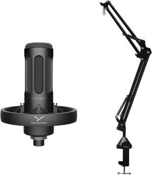 beyerdynamic PRO X M70 Professional Front-Addressed Dynamic Microphone with Desktop Boom Arm Microphone Stand bundle