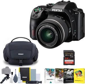 Pentax KF DSLR Camera (Black) and 18-55mm F3.5-5.6 Lens Bundle with Accesories