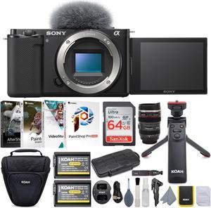 Sony Alpha ZVE10 APSC Vlog Camera Body Black Content Creators Bundle