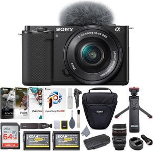 Sony Alpha ZVE10 APSC Vlog Camera with Lens Black Content Creators Bundle