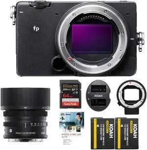 Sigma fp Mirrorless Camera with 45mm Lens & Sigma MC-21 Converter/Adapter Bundle