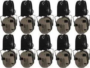 Walker's Razor Slim Ultra Low Profile Compact Design Earmuffs (US Flag,10-Pack)