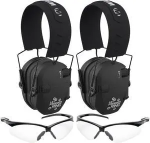 Walkers Razor Slim (Let Freedom Ring) Earmuffs with Shooting Glasses(2-Pack)