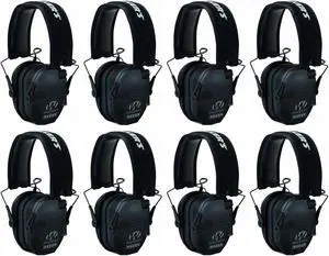 Walker's Razor Slim Ultra Low Profile Compact Design Earmuffs (Black) 8-Pack