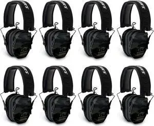 Walker's Razor Slim Ultra Low Profile Compact Design Earmuffs (Camo Gray) 8-Pack