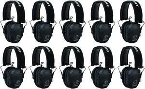 Walker's Razor Slim Ultra Low Profile Compact Design Earmuffs (Black) 10-Pack