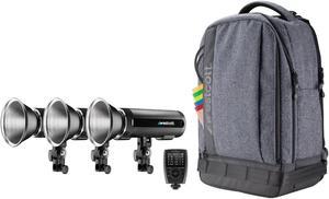 Westcott FJ200 Strobe 3-Light Backpack Kit with FJ-X3 S Wireless Trigger