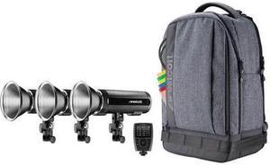 Westcott FJ200 Strobe 3-Light Backpack Kit with Universal Wireless Trigger