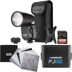 Westcott FJ80 II M Universal Touchscreen 80Ws Speedlight with Adapter Bundle