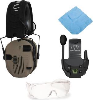 Walker's Razor Slim Electronic Muff (US Flag-FDE) Sport Bundle with Accessories