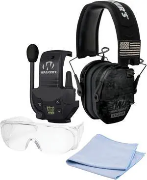 Walker's Razor Slim Electronic Muff Patriot Series (Kryptek Camo) Sport Bundle