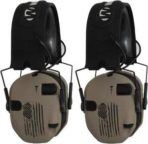 Walker's Razor Slim Electronic Shooting Muffs (2-Pack, US Flag-FDE)