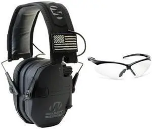 Walker's Razor Slim Electronic Hearing Muffs (Camo) and Shooting Glasses Kit