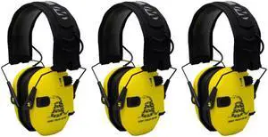 Walkers Razor Shooting Muffs (Don't Tread On Me Yellow) 3-Pack