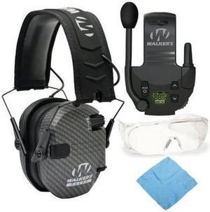 Walkers Razor Slim Electronic Muff (Carbon) with Walkie Talkie and OTG Glasses