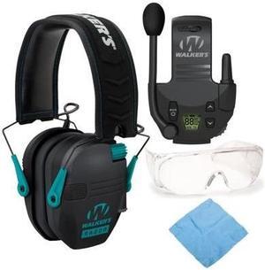 Walkers Razor Shooting Muff (Black/Teal) with Walkie Talkie, Glasses and Cloth