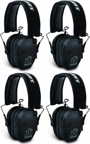 Walker's Razor Slim Electronic Shooting Muffs 4-Pack, Black