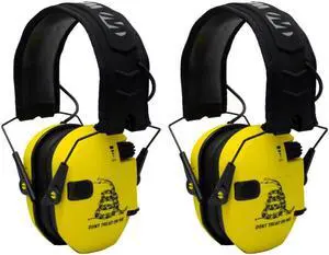 Walkers Razor Shooting Muffs (Don't Tread On Me Yellow) 2-Pack