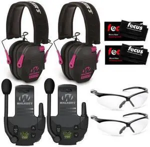 Walkers Razor Slim Electronic Muff (Black/Pink, 2-Pack) Bundle