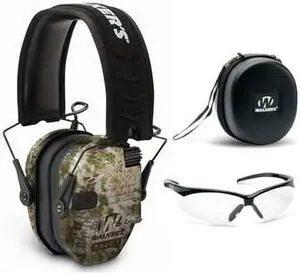 Walkers Razor Slim Electronic Muff (Kryptek Camo) with Case