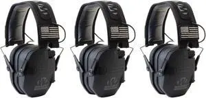 Walker's Razor Slim Electronic Shooting Muffs 3-Pack, Black America Patch