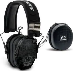 Walkers Razor Slim Electronic Shooting Hearing Protection Muff (Camo) w/Case