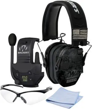 Walker's Razor Slim Electronic Muff Patriot Series (Kryptek Camo) Bundle